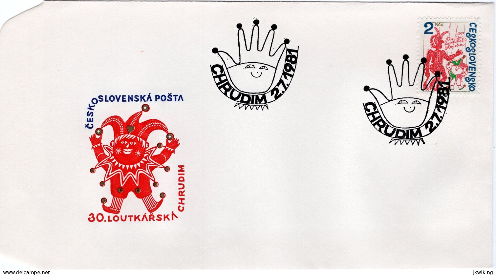 FDC - Puppetry - Marionette Puppets - Devil Occasional Postmark Chrudim - - Marionette