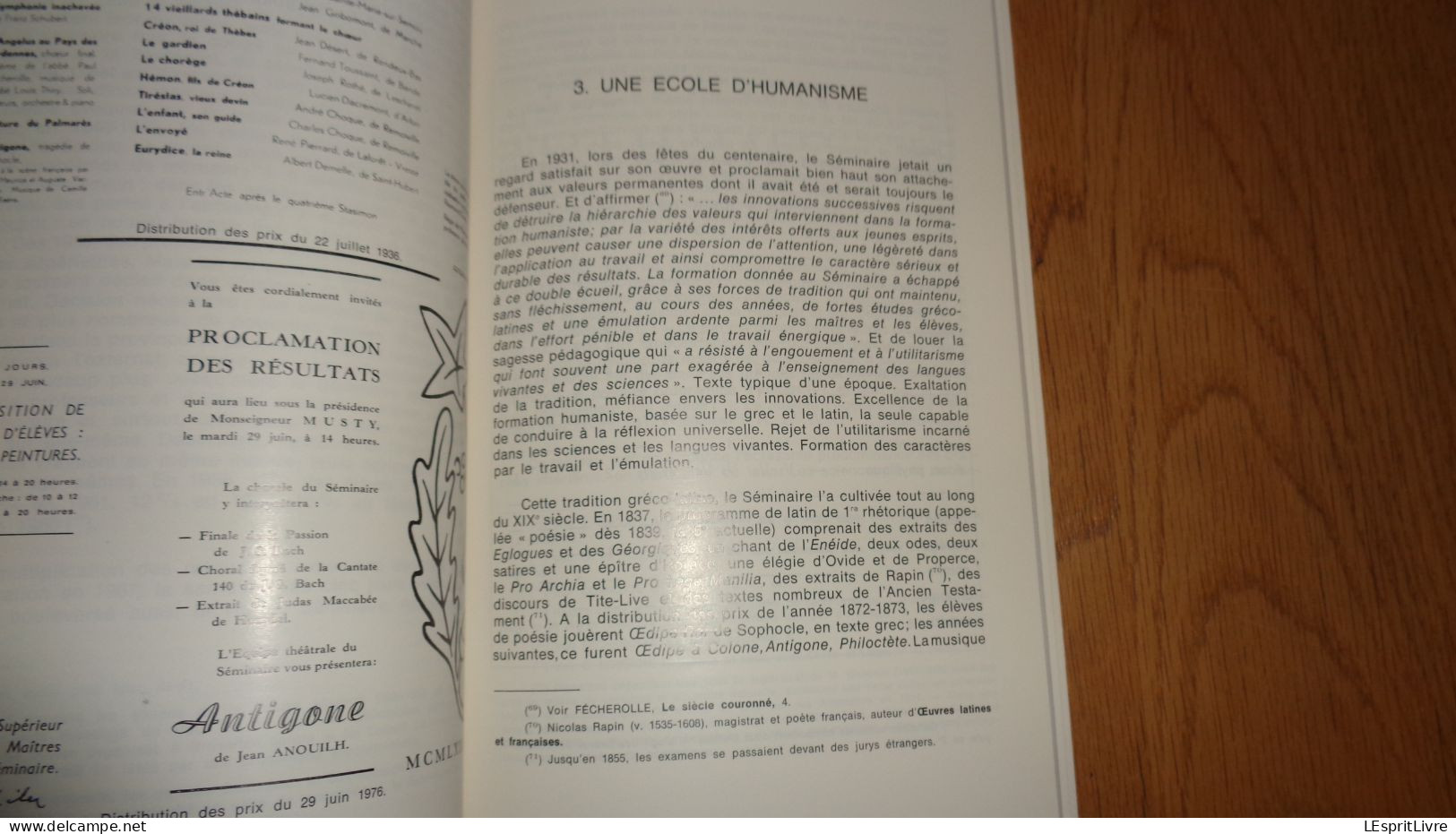 LE SEMINAIRE DE BASTOGNE 150 Années de Fidélité Régionalisme Ardenne Ecole Catholique Religieuse Incendie Bethléem Foyer