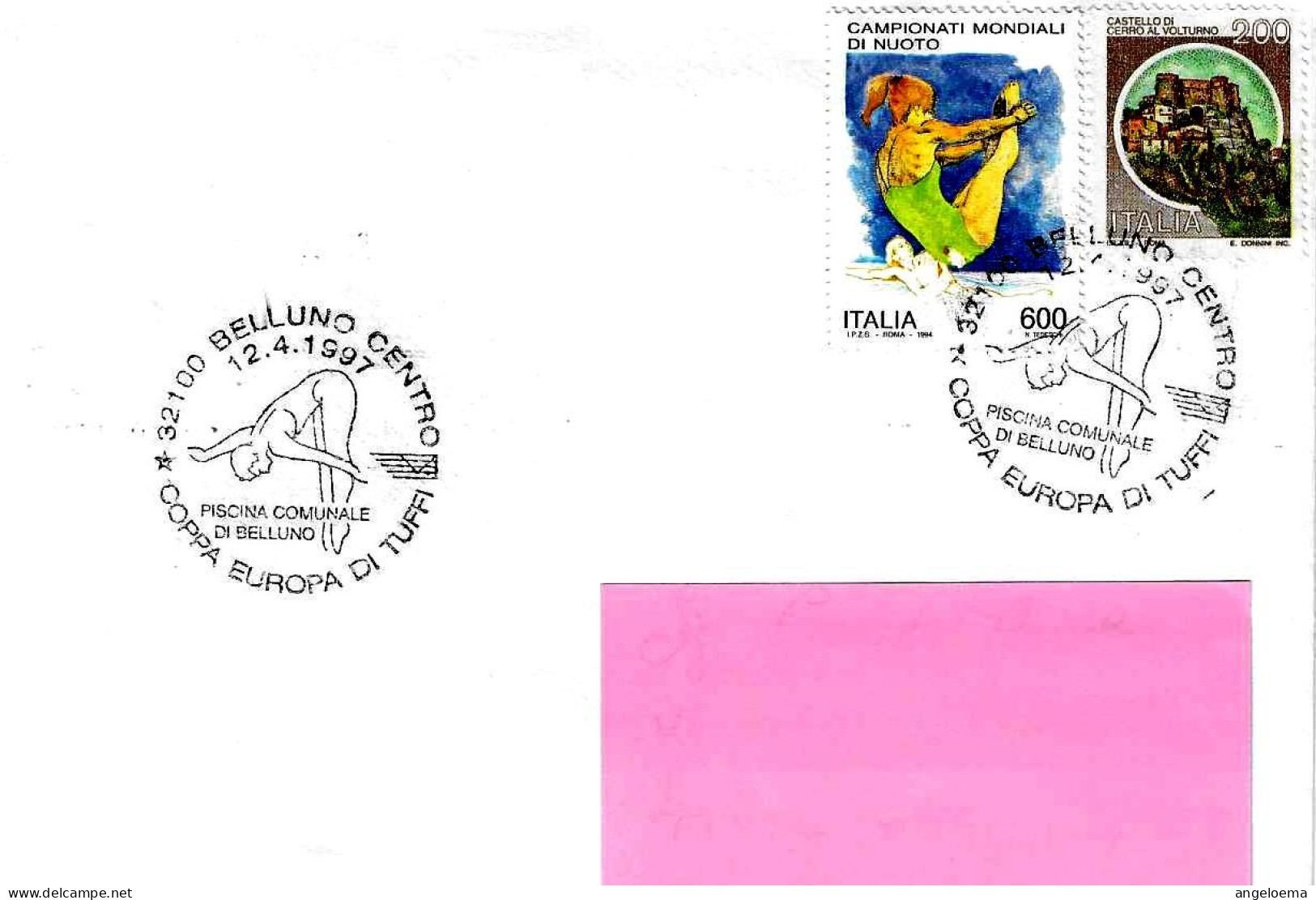 ITALIA ITALY - 1997 BELLUNO Coppa Europa Di Tuffi Su Busta Viaggiata - 3393 - Kunst- Und Turmspringen