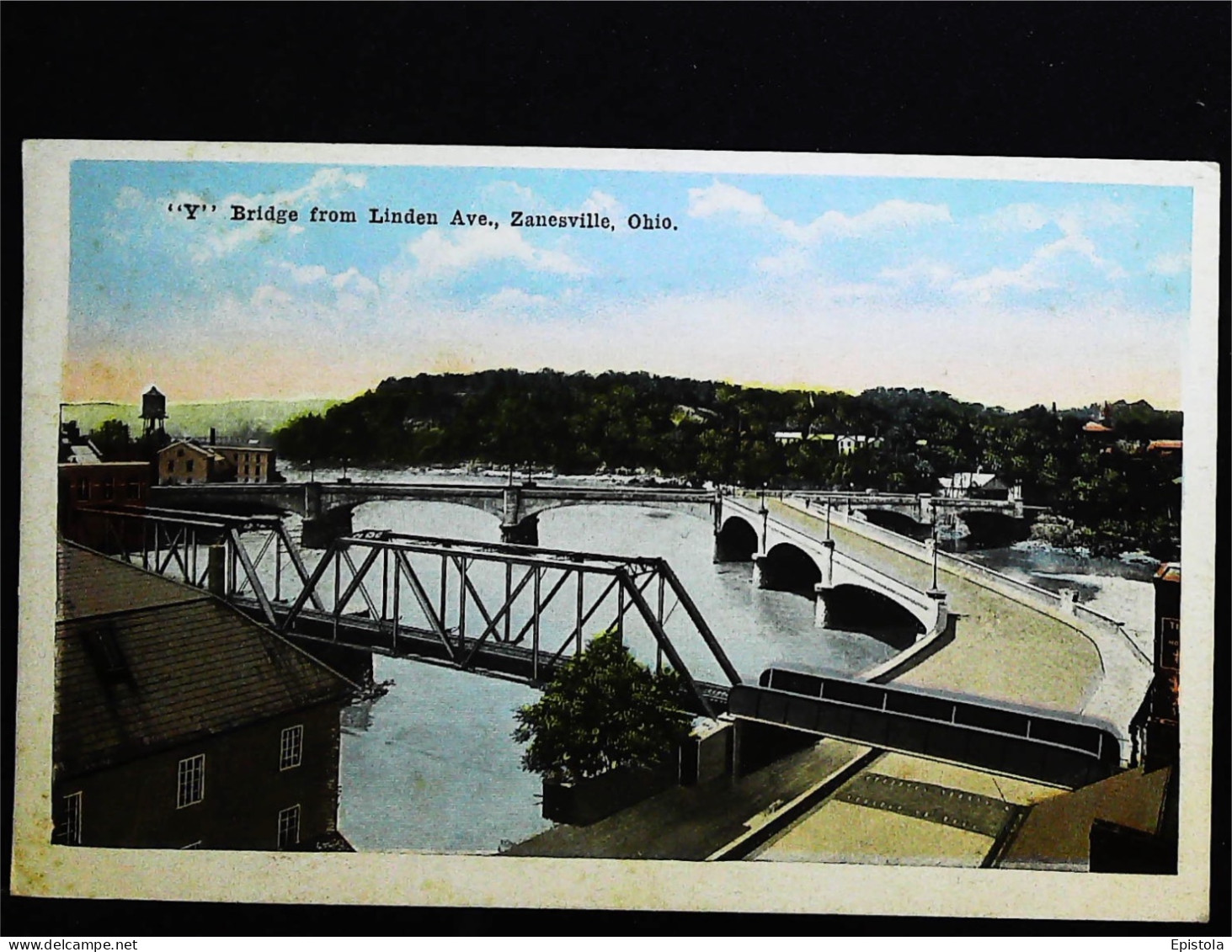 ►  Bridge From Linden Ave  Zanesville     Ohio.   1920s - Zanesville