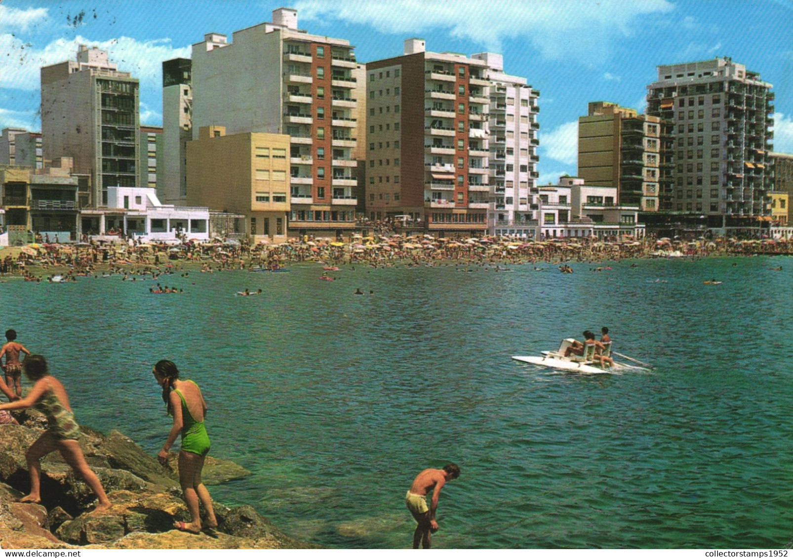 ALMERIA, BEACH, ARCHITECTURE, PEDALO, PEDAL BOAT, SPAIN - Almería