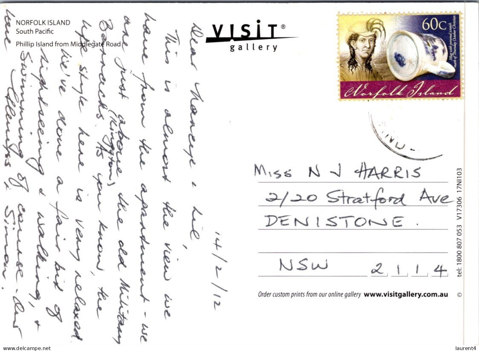 12-11-2023 (2 V 1) Australia (posted With Stamp 2012) (NSW) - Norfolk Island / Ile De Norfolk - Norfolk Island