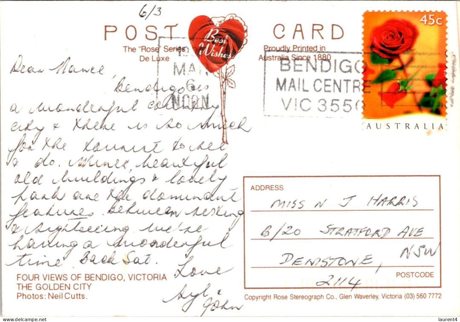 12-11-2023 (2 V 1) Australia (posted With Stamp Rose 1997?) VIC - Bendigo - Bendigo