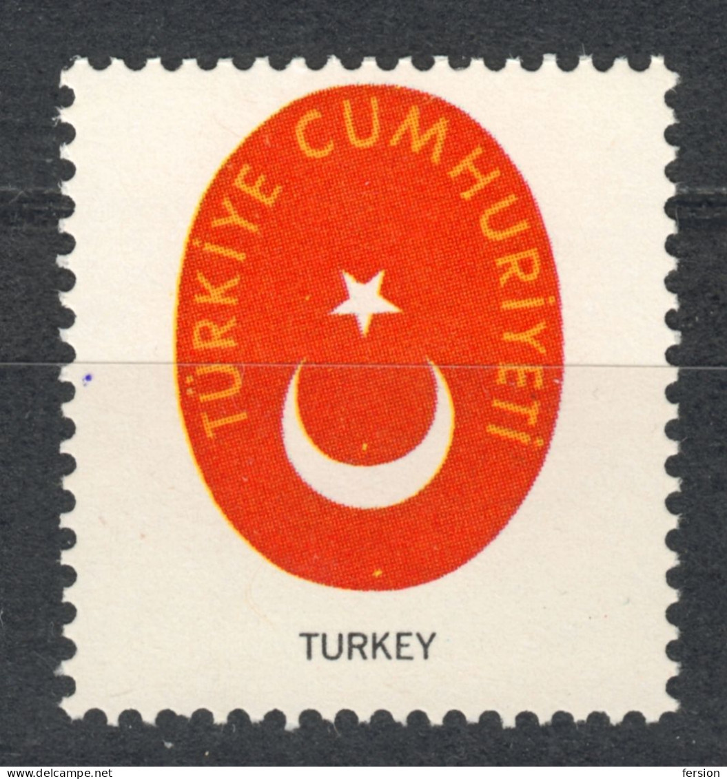 Turkey  / Star Moon / COAT OF ARMS 1965 USA Harris Philately Boston USA LABEL CINDERELLA VIGNETTE - Sonstige & Ohne Zuordnung