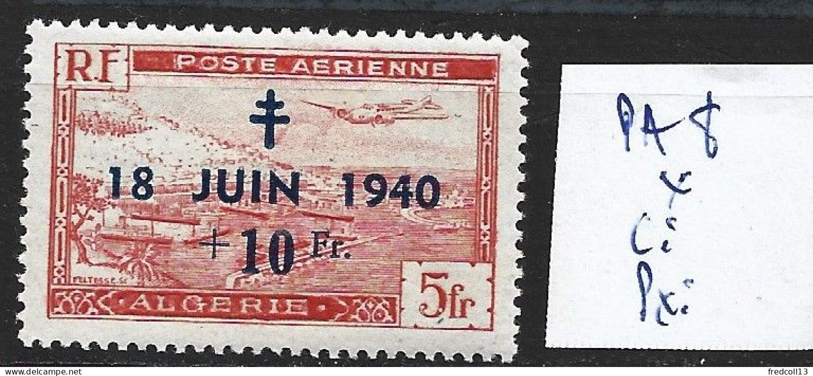 ALGERIE FRANCAISE PA  8 * Côte 2 € - Poste Aérienne