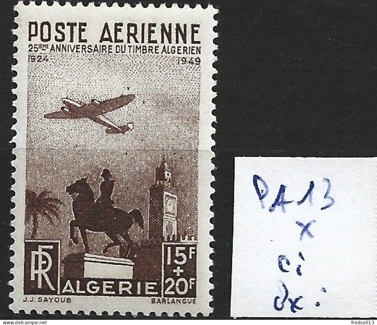 ALGERIE FRANCAISE PA  13 * Côte 6 € - Airmail