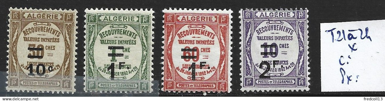 ALGERIE FRANCAISE TAXES 21 à 24 * Côte 60 € - Strafport