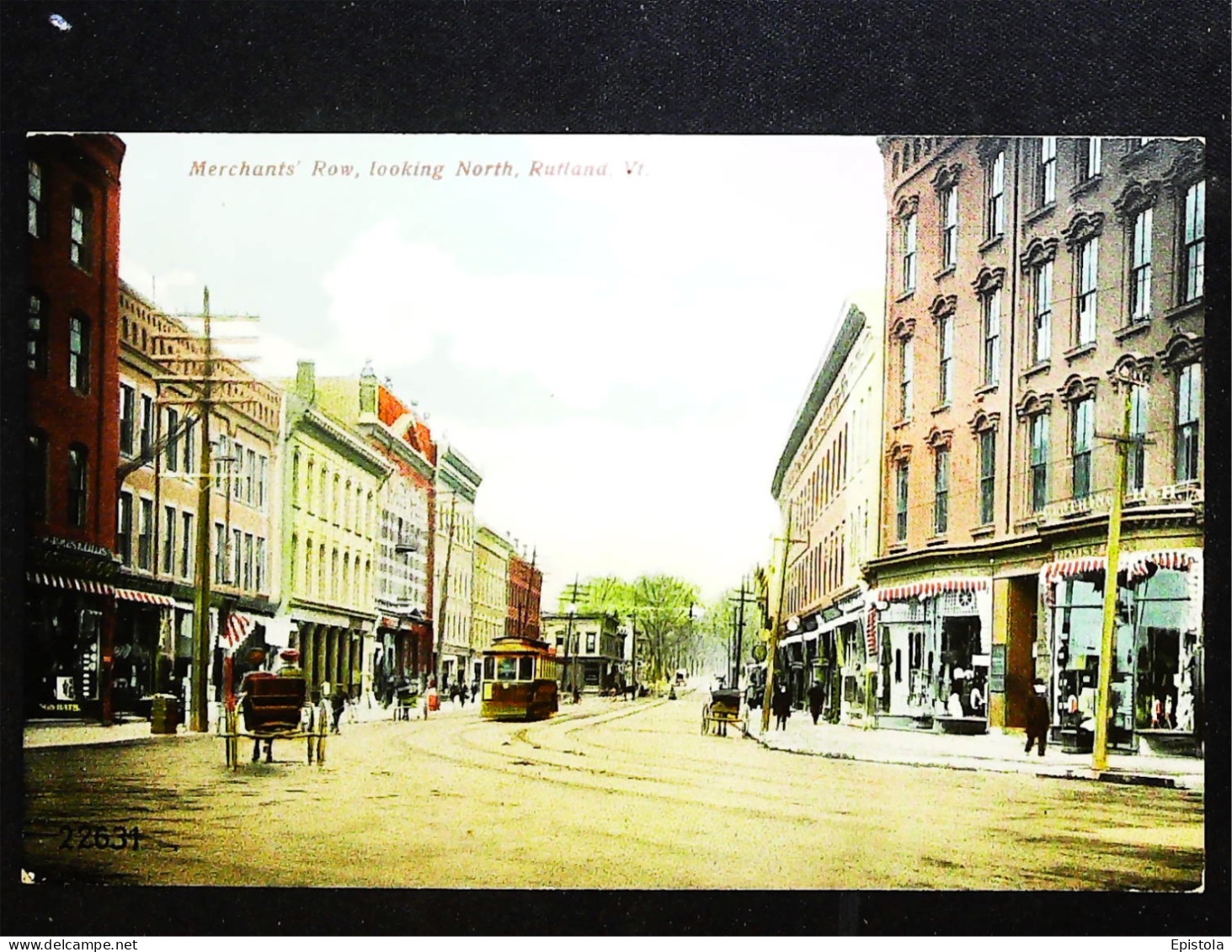 ►  Merchants' Row, Looking North RUTLAND    Tramway     VT      Vermont - Rutland