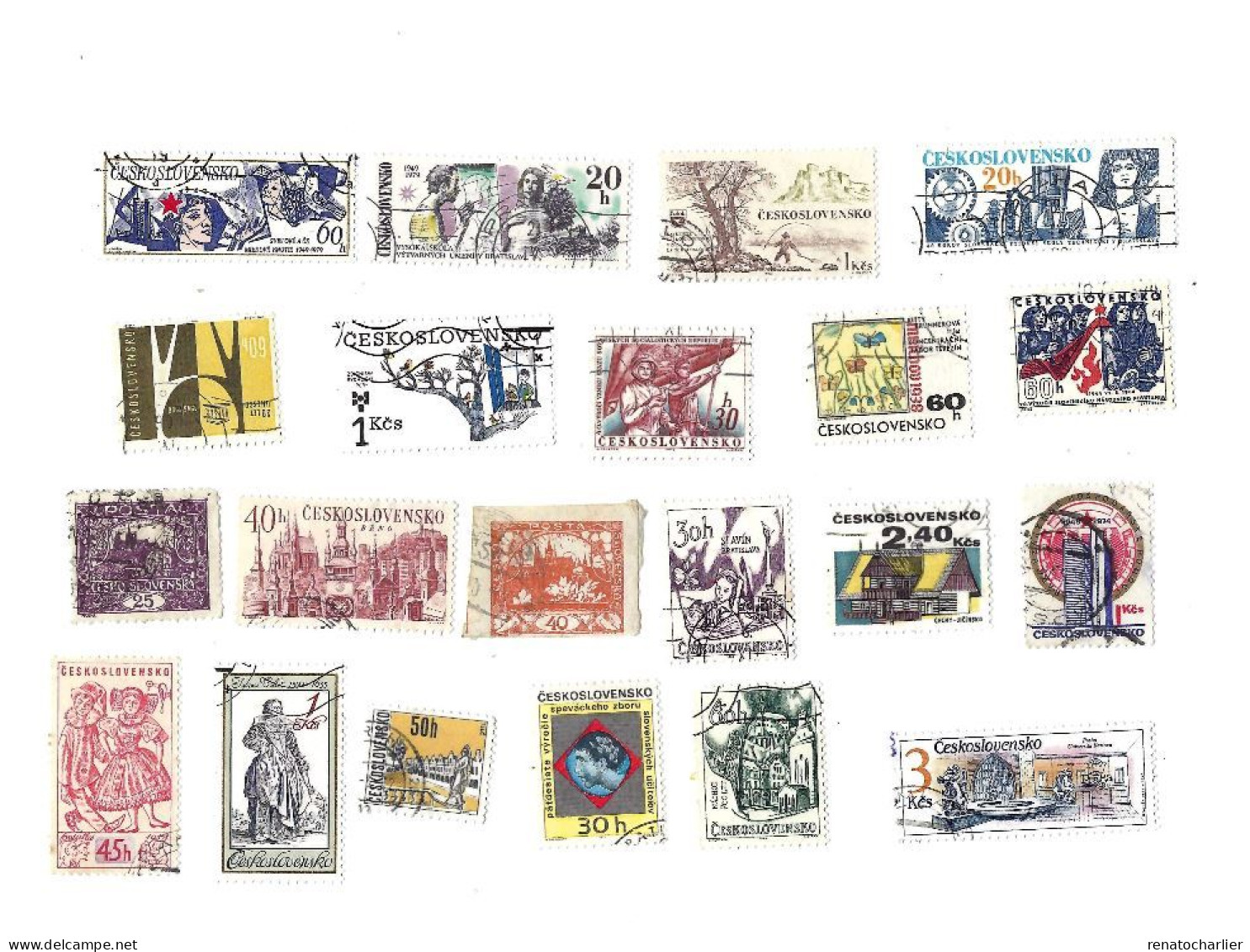 Collection De 90 Timbres Oblitérés. - Collections, Lots & Series