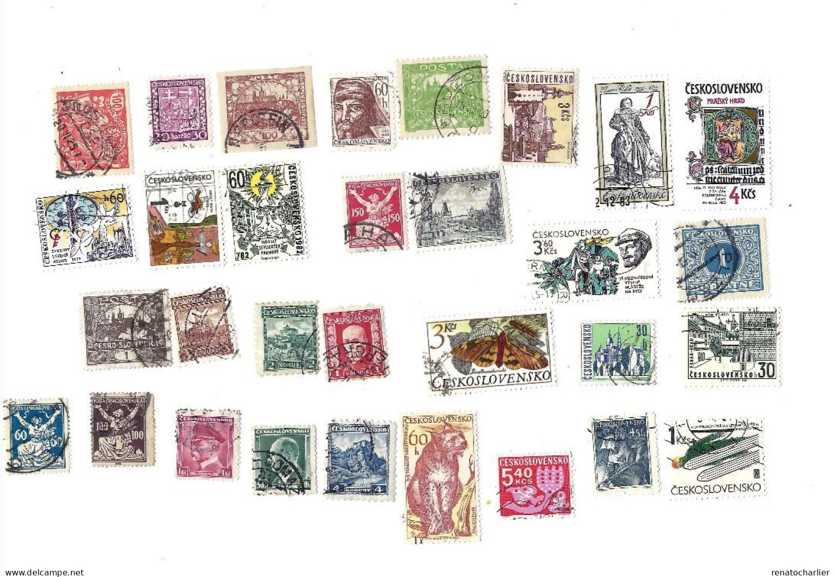 Collection De 90 Timbres Oblitérés. - Collections, Lots & Séries