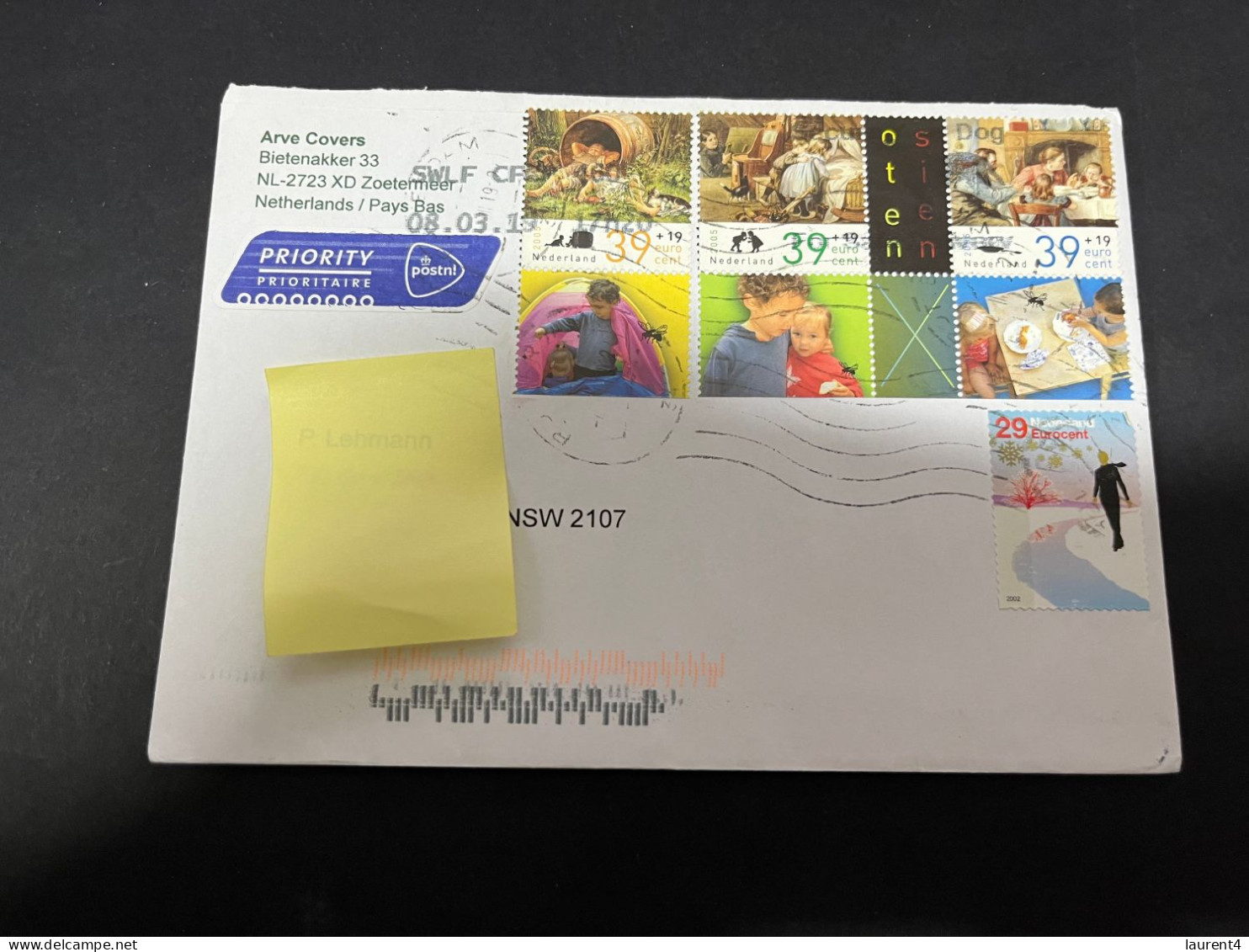 12-11-2023 (2 V 4) Netherlands Letter Posted To Australia (2019) 4 Stamp - Covers & Documents