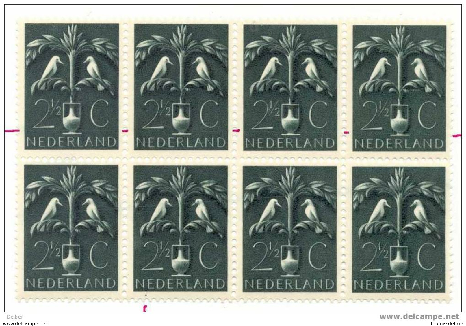 Nq12:N°408 Strip Van 4 Met: Horizontale Kras Door Gehele Zegel +4 Onderliggende Zegels:[**] - Variedades Y Curiosidades