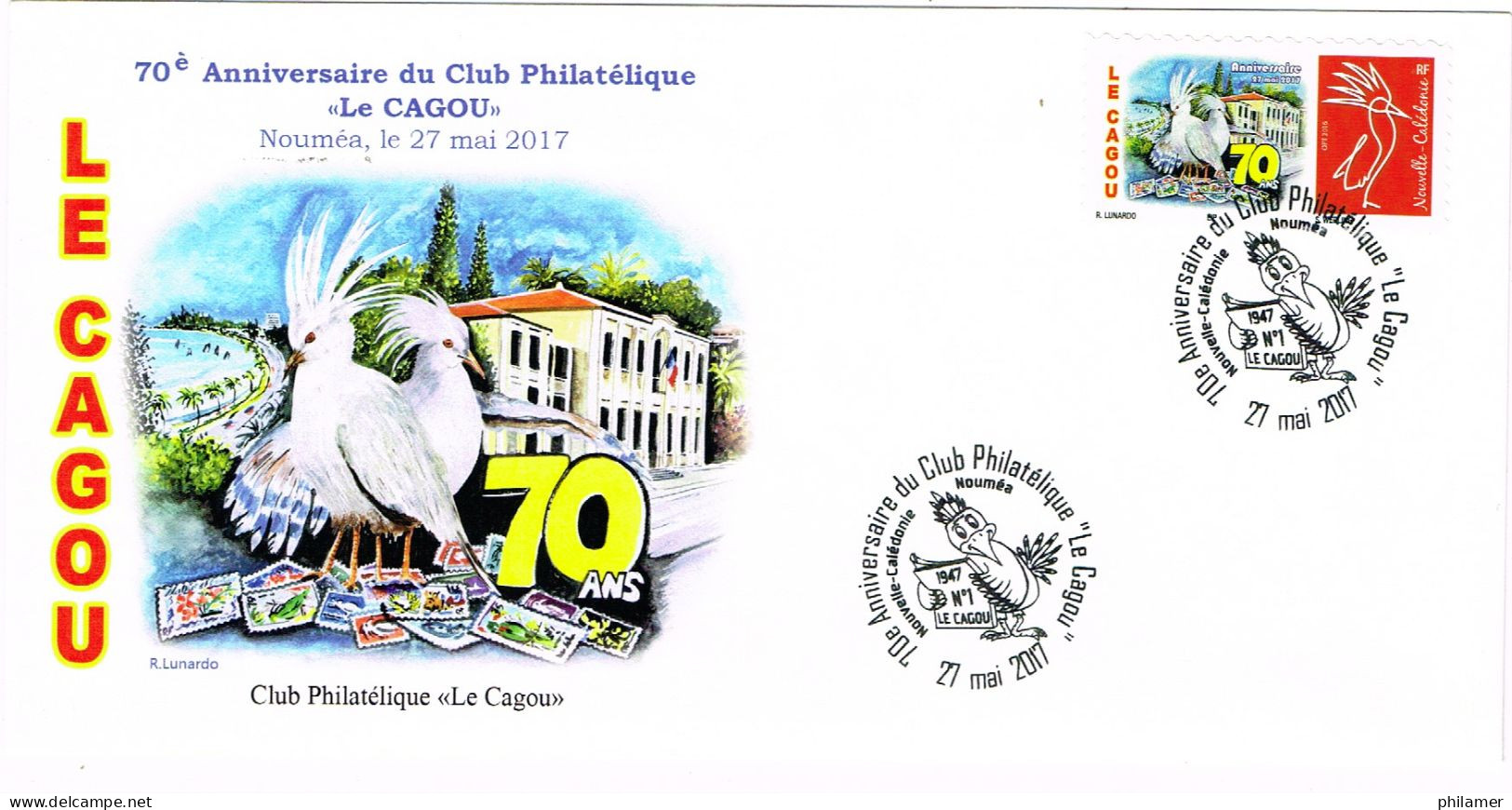 Nouvelle Caledonie Caledonia Timbre Personnalise A Moi PRIVÉ Clu Cagou Anniversaie 2017 Cad Commémoratif Noumea TBE - Markenheftchen