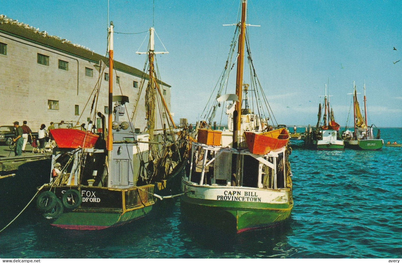 Fishing Boats At Town Pier, Provincetown, Cape Cod, Massachusetts  Tape Marks On Back - Cape Cod