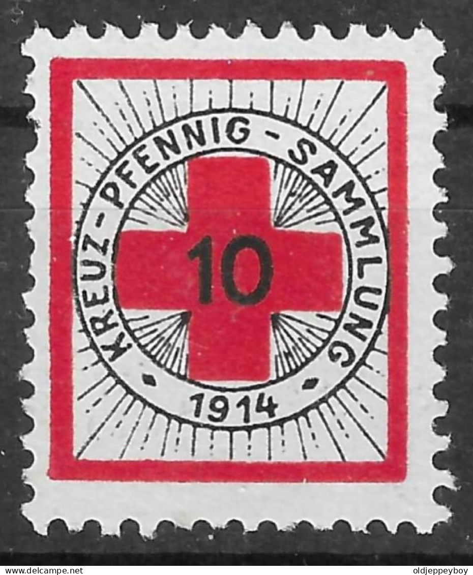 1914 VIGNETTE CINDERELLA Germany Pfennig Sammlung  WW I Red Cross Rotes Kreuz Croix Rouge 10 PFENNIG Seal Charity  STAMP - Croce Rossa