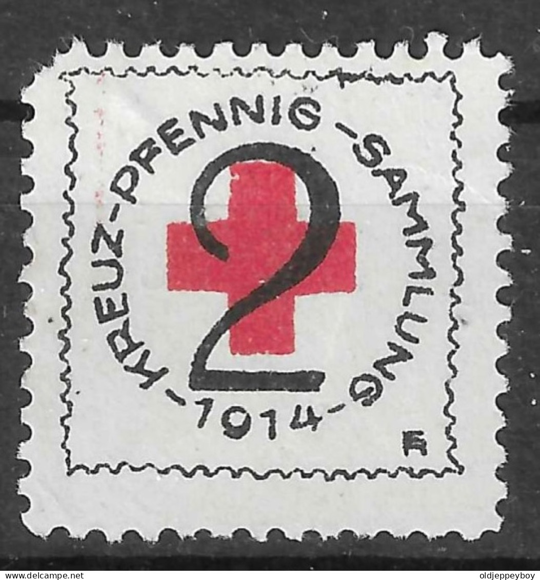 1914 VIGNETTE CINDERELLA Germany Pfennig Sammlung  WW I Red Cross Rotes Kreuz Croix Rouge 2 PFENNIG Seal Charity  STAMP - Croce Rossa