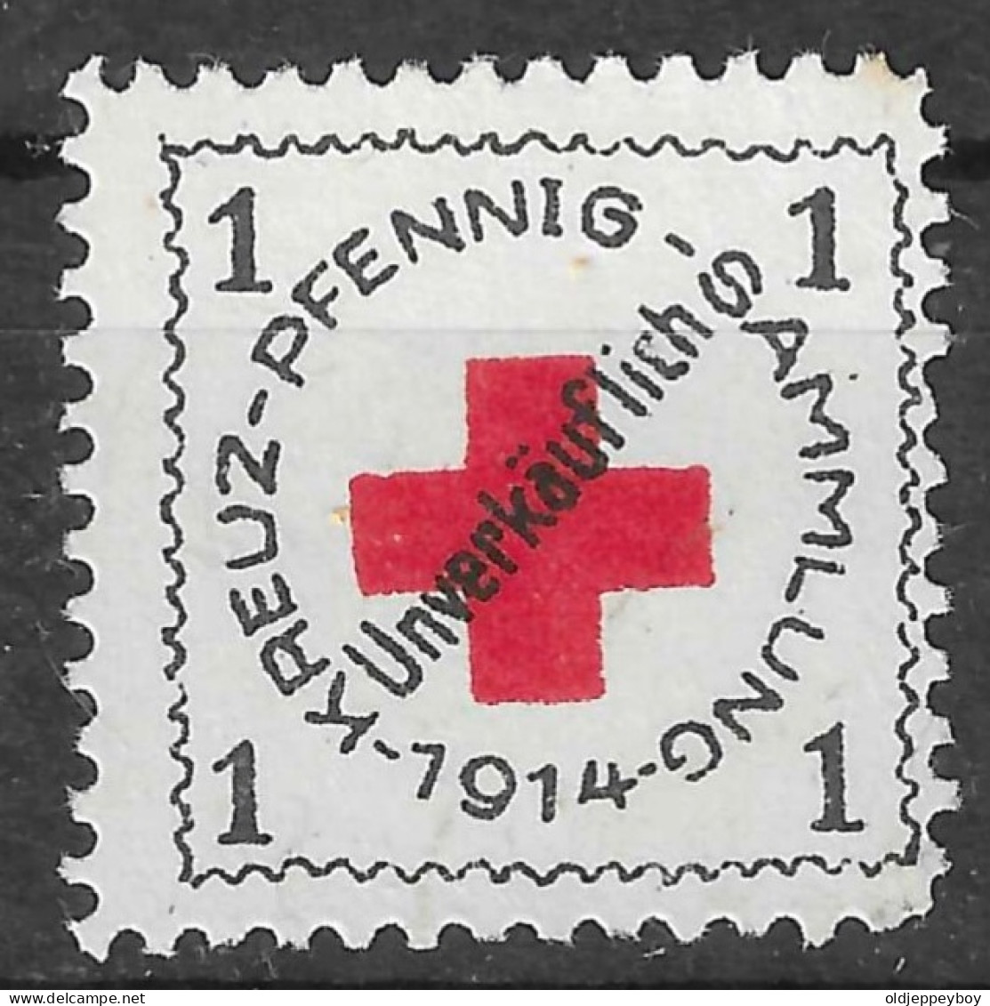 1914 VIGNETTE CINDERELLA Germany Pfennig Sammlung  WW I Red Cross Rotes Kreuz Croix Rouge 1 PFENNIG Seal Charity  STAMP - Croce Rossa
