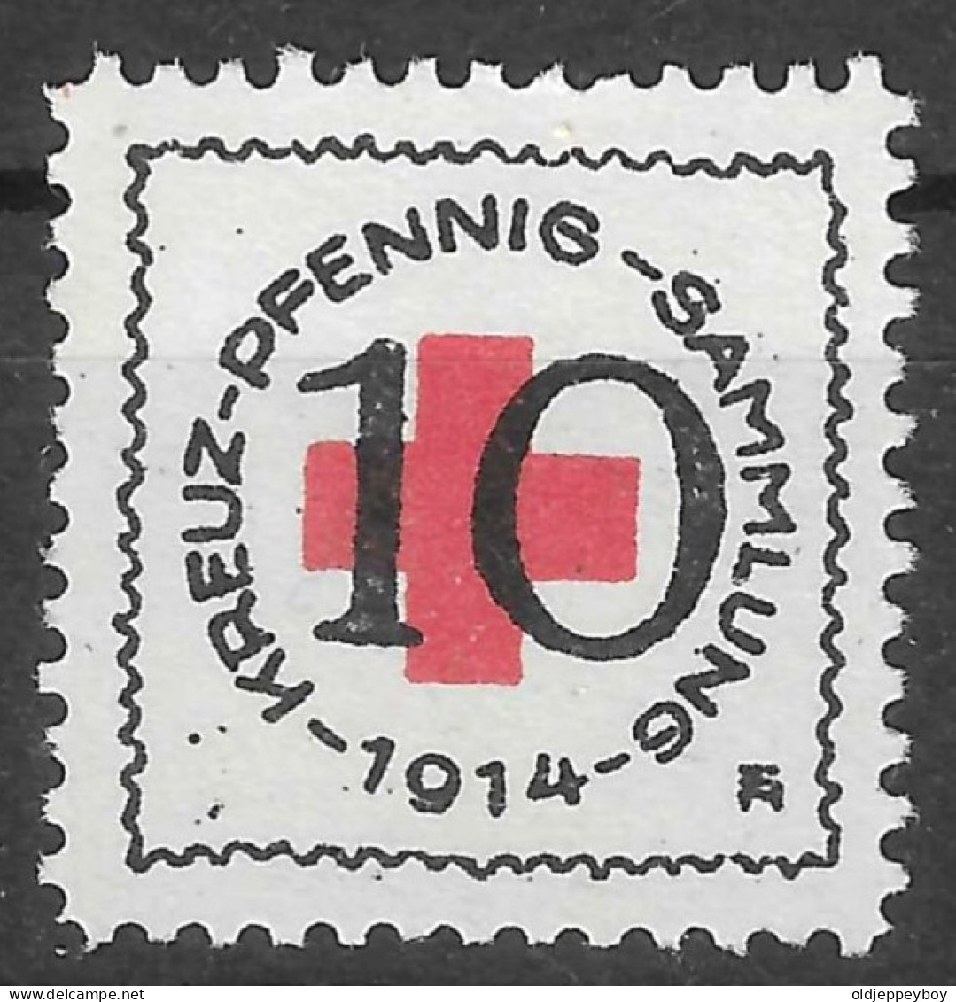 1914 VIGNETTE CINDERELLA Germany Pfennig Sammlung  WW I Red Cross Rotes Kreuz Croix Rouge 10 PFENNIG Seal Charity  STAMP - Croce Rossa