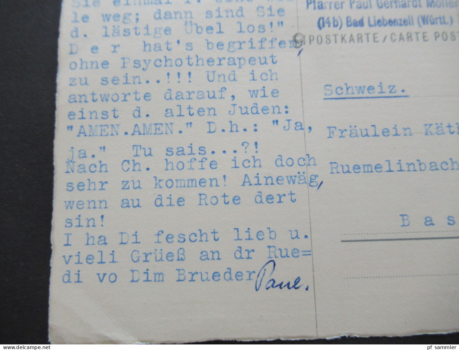 Württ Nr.34 EF PK Missonsdirektor Pfarrer Paul Gerhardt Möller Mit SSt Interessanter Inhalt " Wie Einst Die Alten Juden" - Wurtemberg