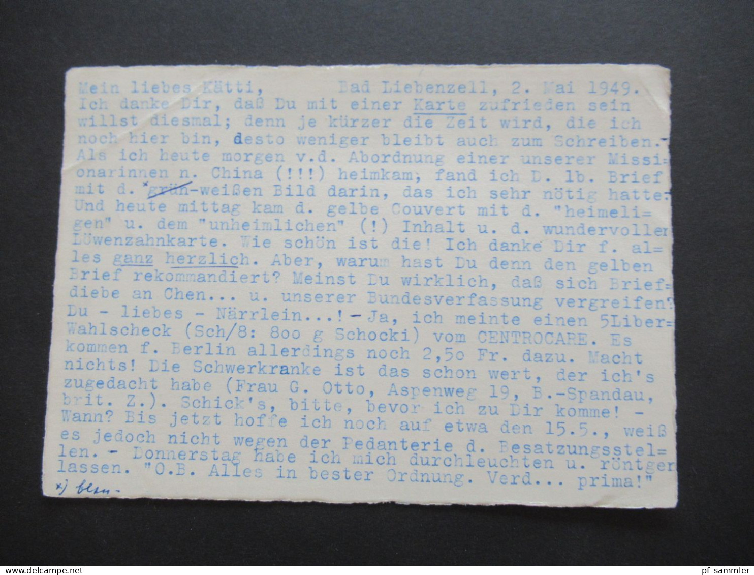 Württ Nr.34 EF PK Missonsdirektor Pfarrer Paul Gerhardt Möller Mit SSt Interessanter Inhalt " Wie Einst Die Alten Juden" - Wurtemberg