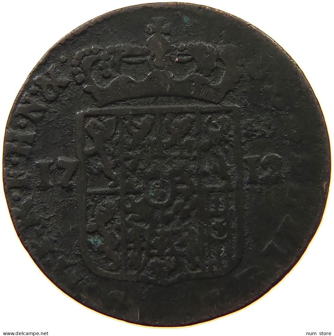 SPANISH NETHERLANDS NAMUR LIARD 1712 Maximilian Emanuel Von Bayern 1711-1714 #s050 0537 - 1556-1713 Países Bajos Españoles