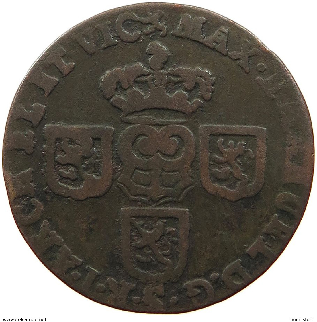 SPANISH NETHERLANDS LIARD 1712 Maximilian Emanuel Of Bavaria #t065 0027 - 1556-1713 Spanische Niederlande