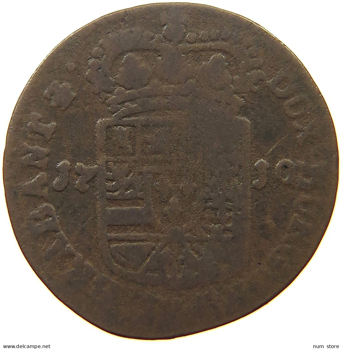 SPANISH NETHERLANDS NAMUR LIARD 1710 FELIPE V. (1700-1724, 1724-1746) #s053 0359 - 1556-1713 Pays-Bas Espagols