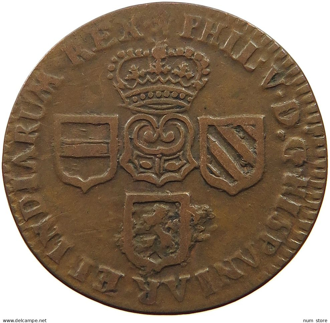 SPANISH NETHERLANDS LIARD 1710 FELIPE V. (1700-1724, 1724-1746) RARE #t065 0043 - 1556-1713 Spanische Niederlande