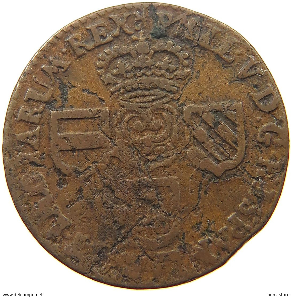 SPANISH NETHERLANDS LIARD 1710 FELIPE V. (1700-1724, 1724-1746) #s053 0351 - 1556-1713 Spanish Netherlands