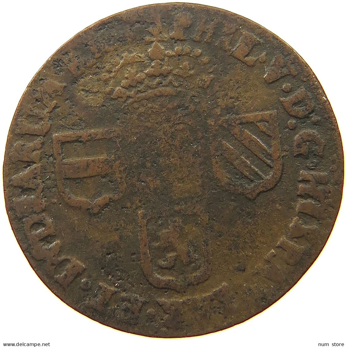 SPANISH NETHERLANDS LIARD 1710 FELIPE V. (1700-1724, 1724-1746) #s053 0353 - 1556-1713 Spanish Netherlands