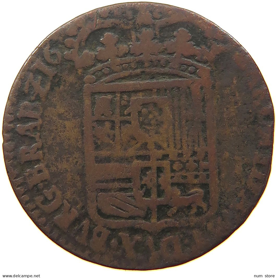 SPANISH NETHERLANDS LIARD 1692 CARLOS II (1665-1700) #s053 0355 - 1556-1713 Paesi Bassi Spagnoli