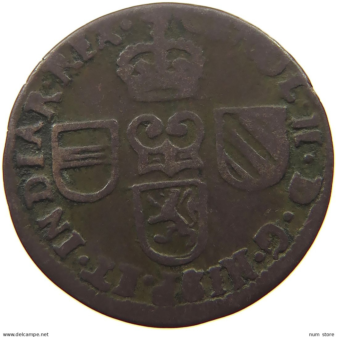 SPANISH NETHERLANDS LIARD 1693 CARLOS II (1665-1700) #s053 0339 - 1556-1713 Spanische Niederlande