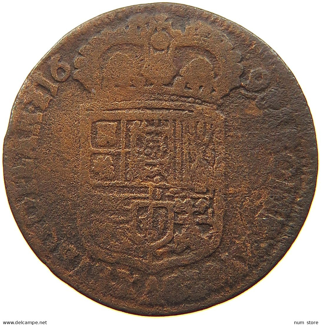 SPANISH NETHERLANDS LIARD 1693 CARLOS II (1665-1700) #s053 0341 - 1556-1713 Países Bajos Españoles