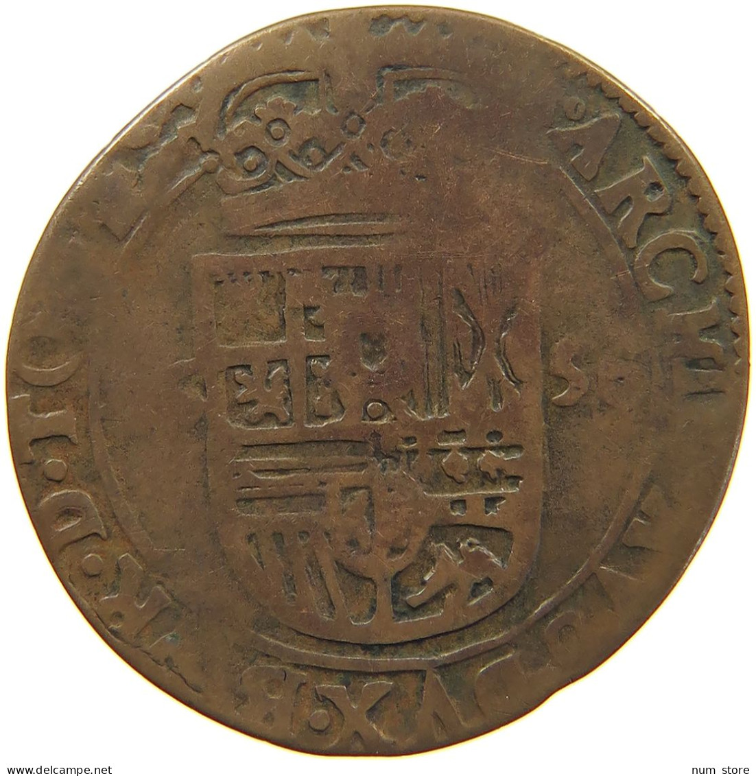 SPANISH NETHERLANDS LIARD 1656 FELIPE IV. 1621-1665 #c032 0647 - 1556-1713 Spanische Niederlande