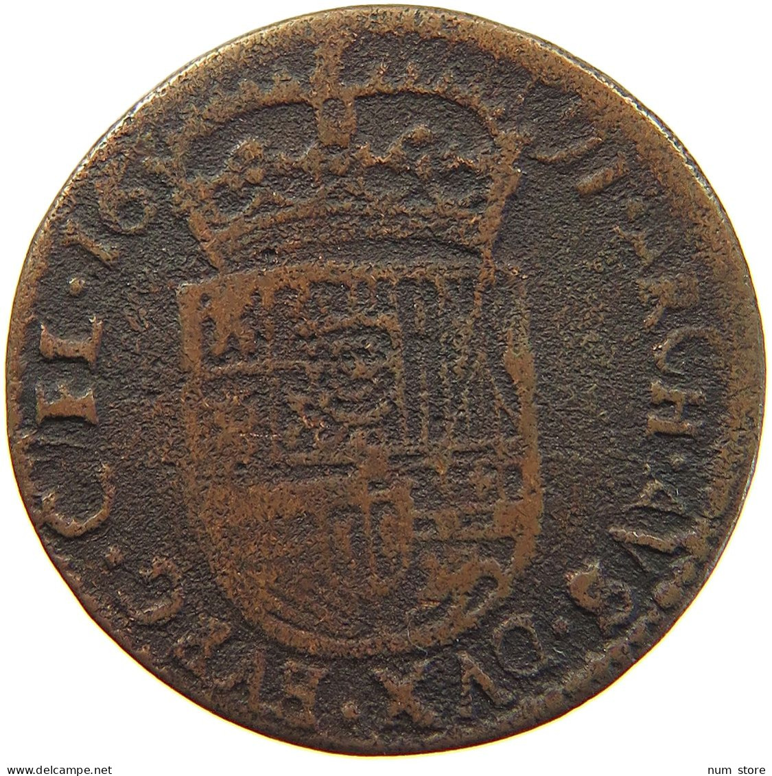 SPANISH NETHERLANDS LIARD  CARLOS II (1665-1700) #s018 0205 - 1556-1713 Spanish Netherlands