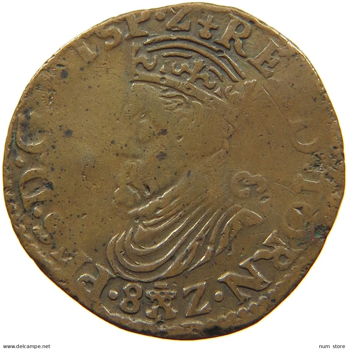 SPANISH NETHERLANDS LIARD 1582 FELIPE II. 1556-1598 TOURNAI #t073 0333 - 1556-1713 Spanish Netherlands