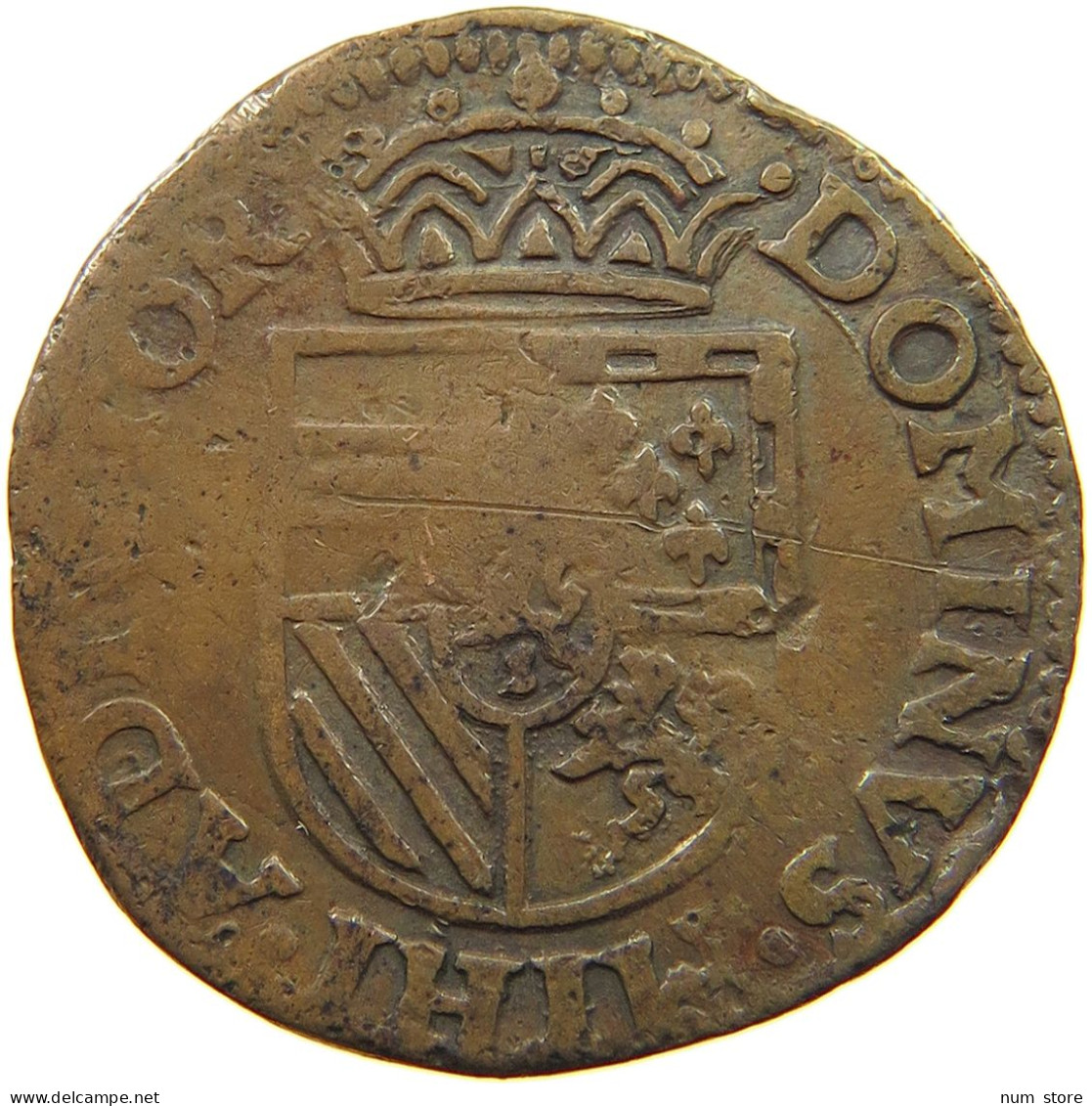 SPANISH NETHERLANDS LIARD 1582 FELIPE II. 1556-1598 TOURNAI #t073 0333 - 1556-1713 Spanish Netherlands