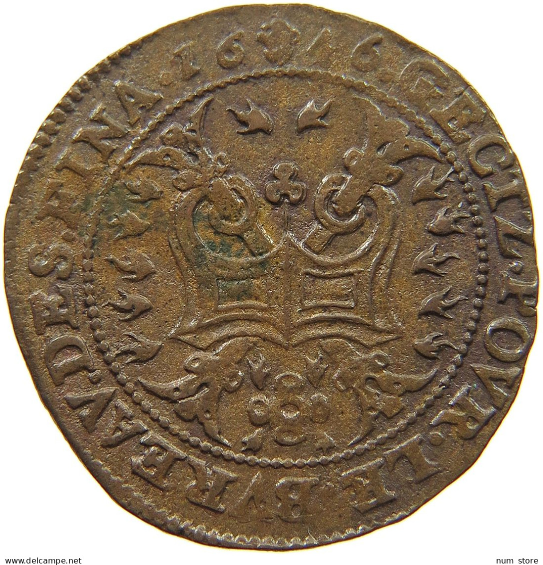 SPANISH NETHERLANDS JETON 1646 FELIPE IV. 1621-1665 Brussel #t109 0067 - 1556-1713 Spanish Netherlands