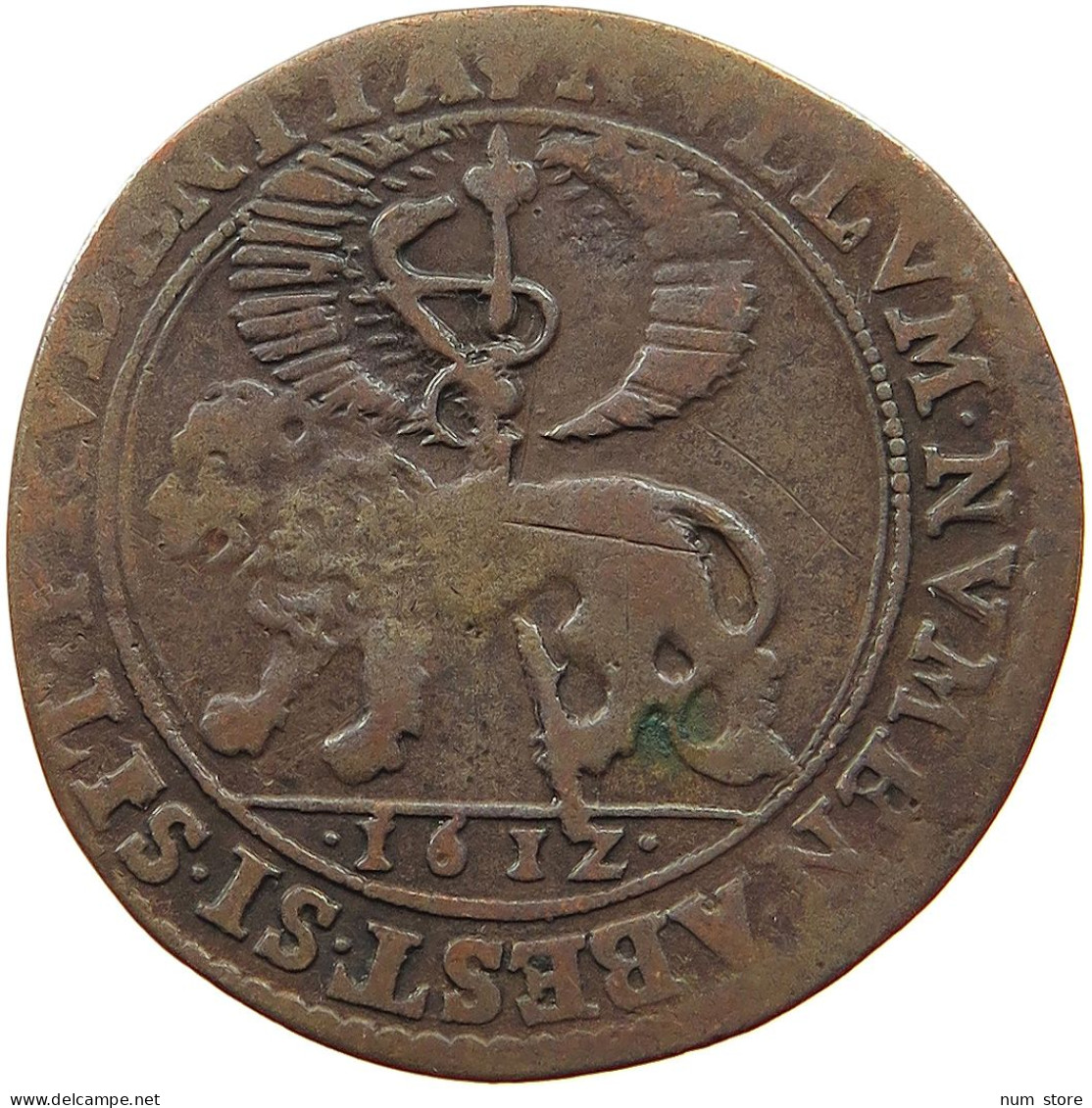 SPANISH NETHERLANDS JETON 1612 Albert & Isabella (1598-1621) #t065 0141 - 1556-1713 Spanish Netherlands