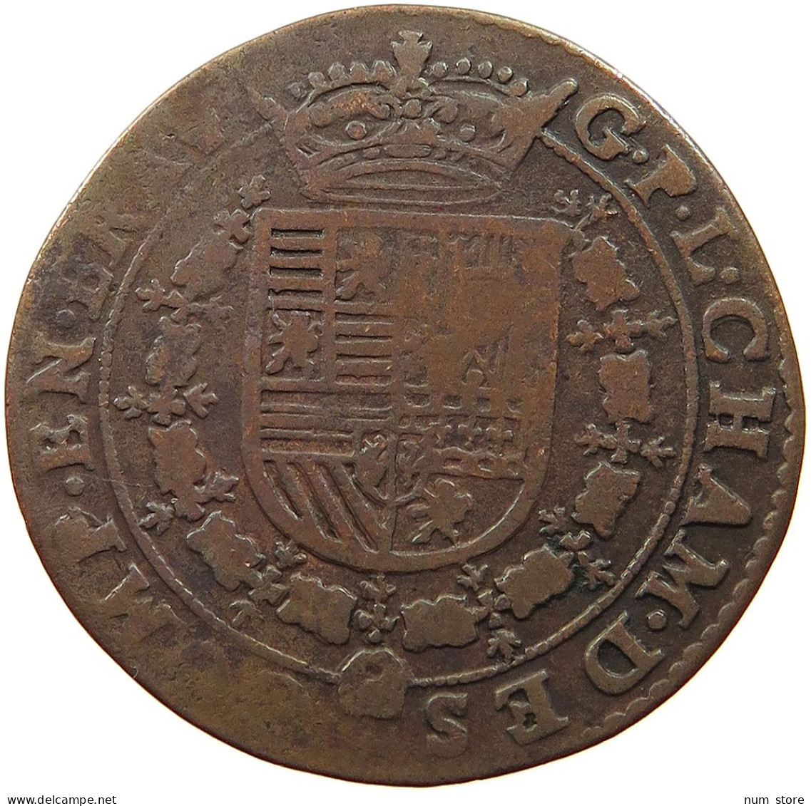 SPANISH NETHERLANDS JETON 1612 Albert & Isabella (1598-1621) #t065 0141 - 1556-1713 Spanish Netherlands