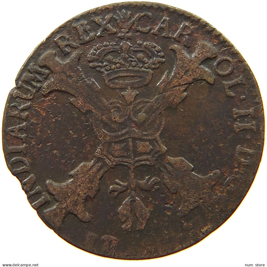 SPANISH NETHERLANDS GIGOT 1700 CARLOS II (1665-1700) ANTWERP #t129 0183 - 1556-1713 Spanische Niederlande