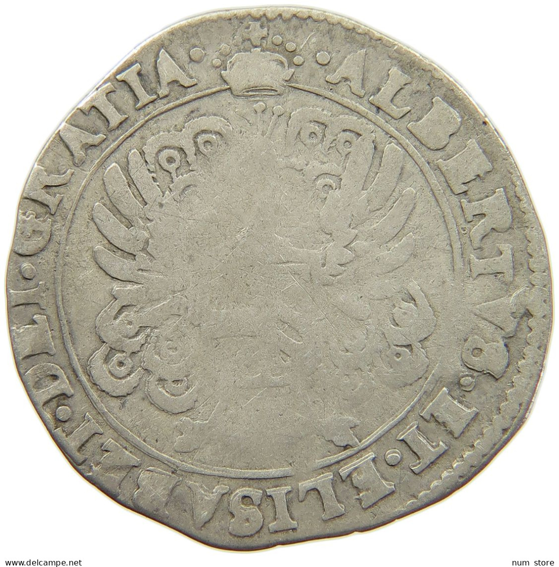 SPANISH NETHERLANDS 6 STUIVERS 1616 Albert & Isabella (1598-1621) #t158 0579 - 1556-1713 Spanish Netherlands