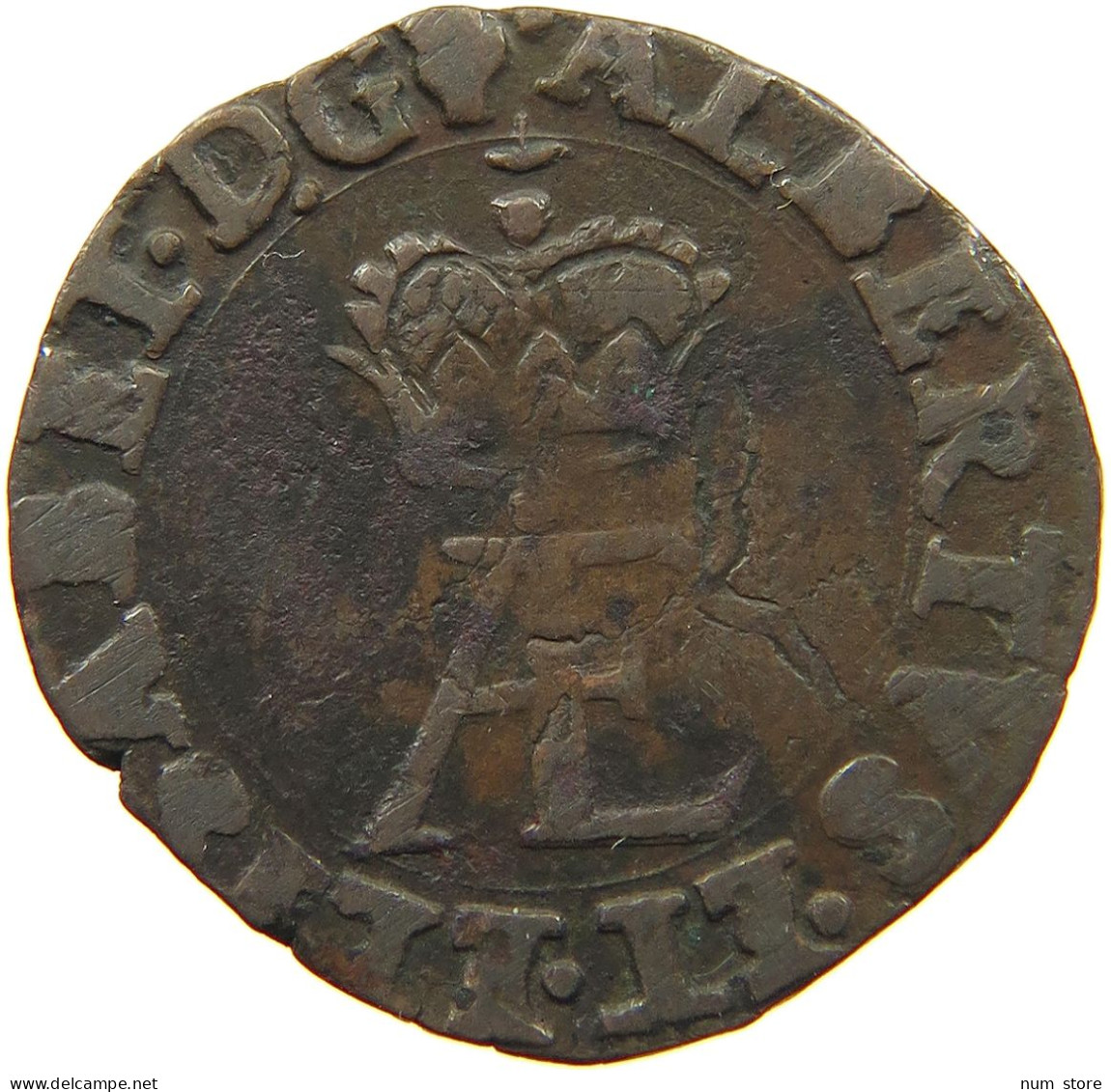 SPANISH NETHERLANDS DUIT 1606 Albert & Isabella (1598-1621) #t114 0239 - 1556-1713 Spanische Niederlande