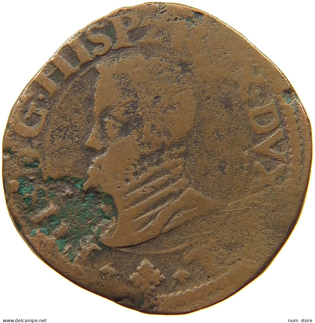 SPANISH NETHERLANDS 12 MIJTEN  FELIPE II. 1556-1598 Statenoord 12 MIJTEN #t146 0121 - 1556-1713 Pays-Bas Espagols