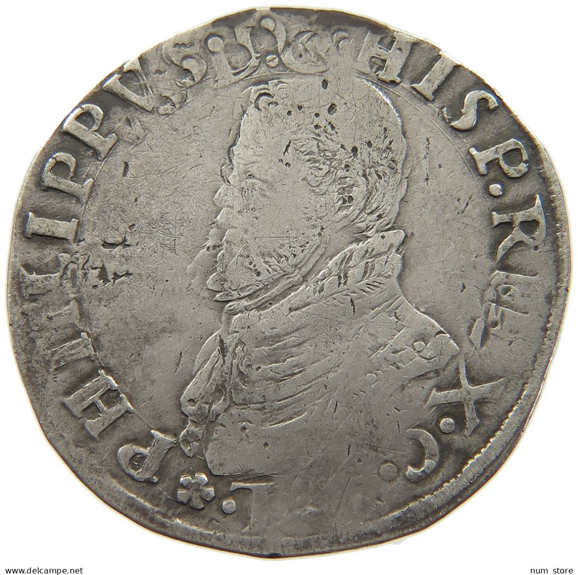 SPANISH NETHERLANDS 1/5 PHILIPSDAALDER  FELIPE II. 1556-1598 DOUBLE STRUCK #t155 0267 - Spanish Netherlands