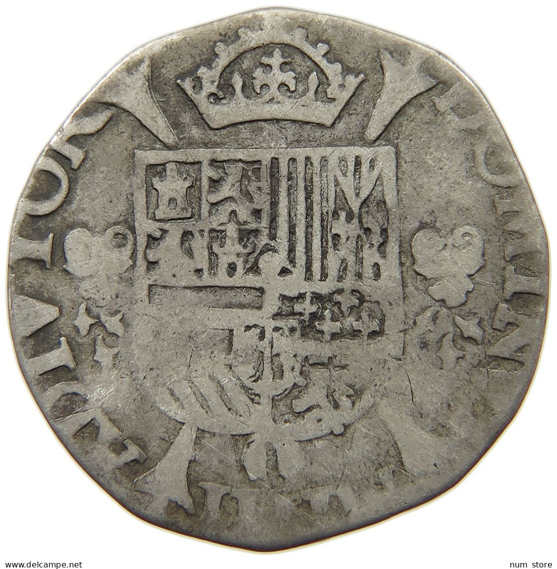 SPANISH NETHERLANDS 1/5 PHILIPSDAALDER 1565 FELIPE II. 1556-1598 #t155 0309 - 1556-1713 Pays-Bas Espagols