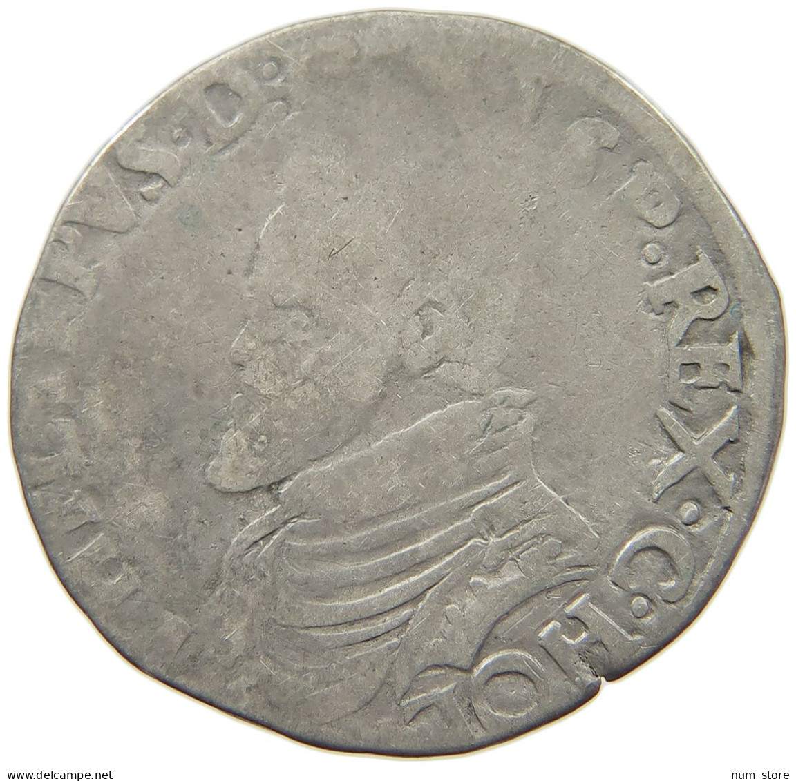 SPANISH NETHERLANDS 1/5 PHILIPSDAALDER  FELIPE II. 1556-1598 #t155 0285 - Países Bajos Españoles