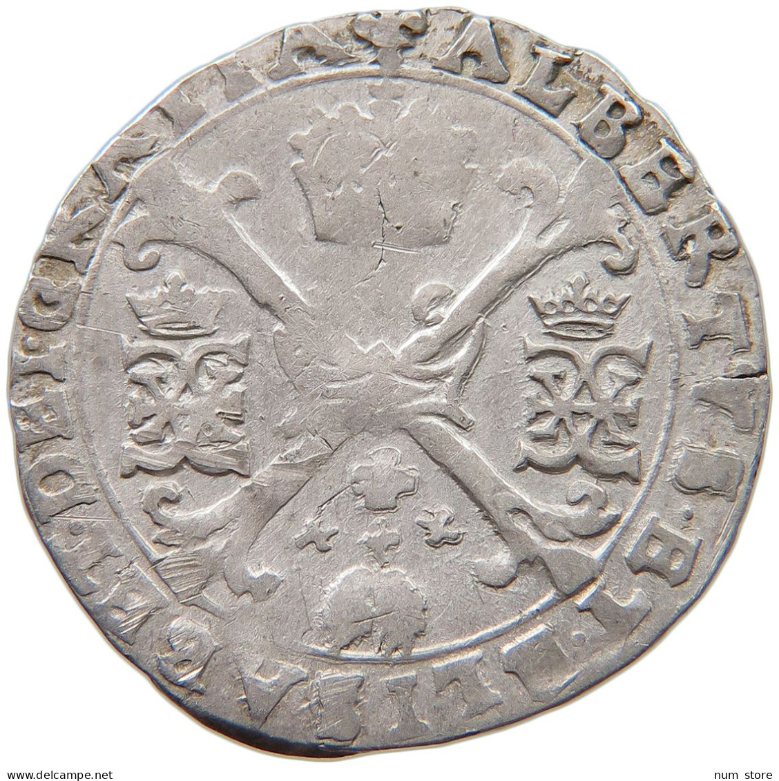 SPANISH NETHERLANDS 1/4 PATAGON  Albert & Isabella (1598-1621) #t118 0063 - Spanish Netherlands