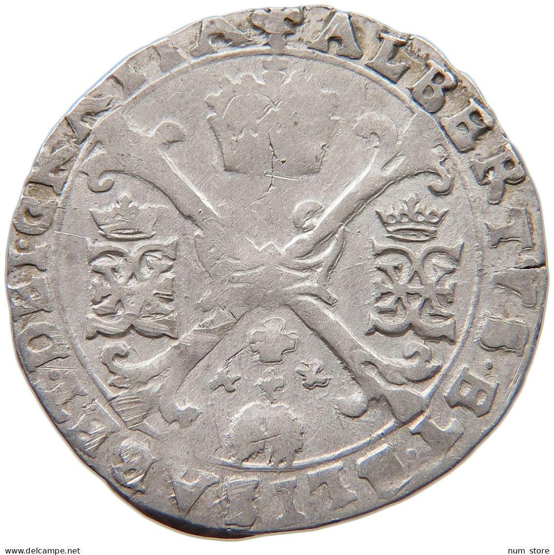 SPANISH NETHERLANDS 1/4 PATAGON  Albert & Isabella (1598-1621) #t118 0063 - Spanische Niederlande