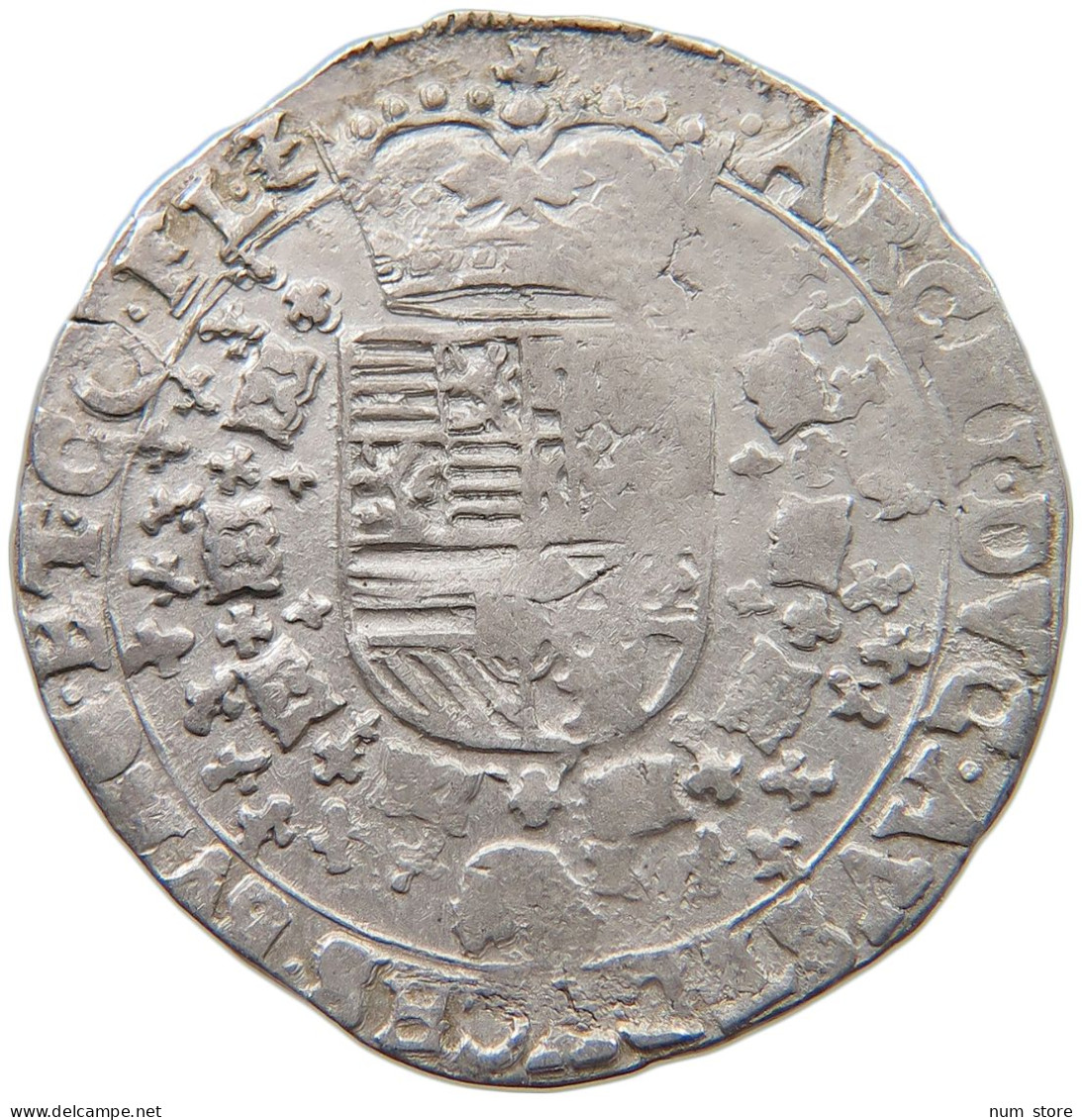 SPANISH NETHERLANDS 1/4 PATAGON  Albert & Isabella (1598-1621) #t118 0063 - Spanische Niederlande
